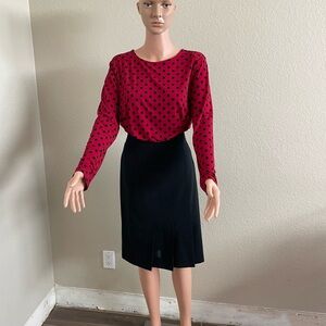 Chicos red polka dot long sleeve top size  medium.